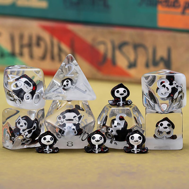 weyano D&D Resin Dice Set, Ghost Polyhedral Dice for Dungeons and Dragons, RPG, MTG DND 7-DIE (D4, D6, D8, D10, D12, D20, D%) - Image 5